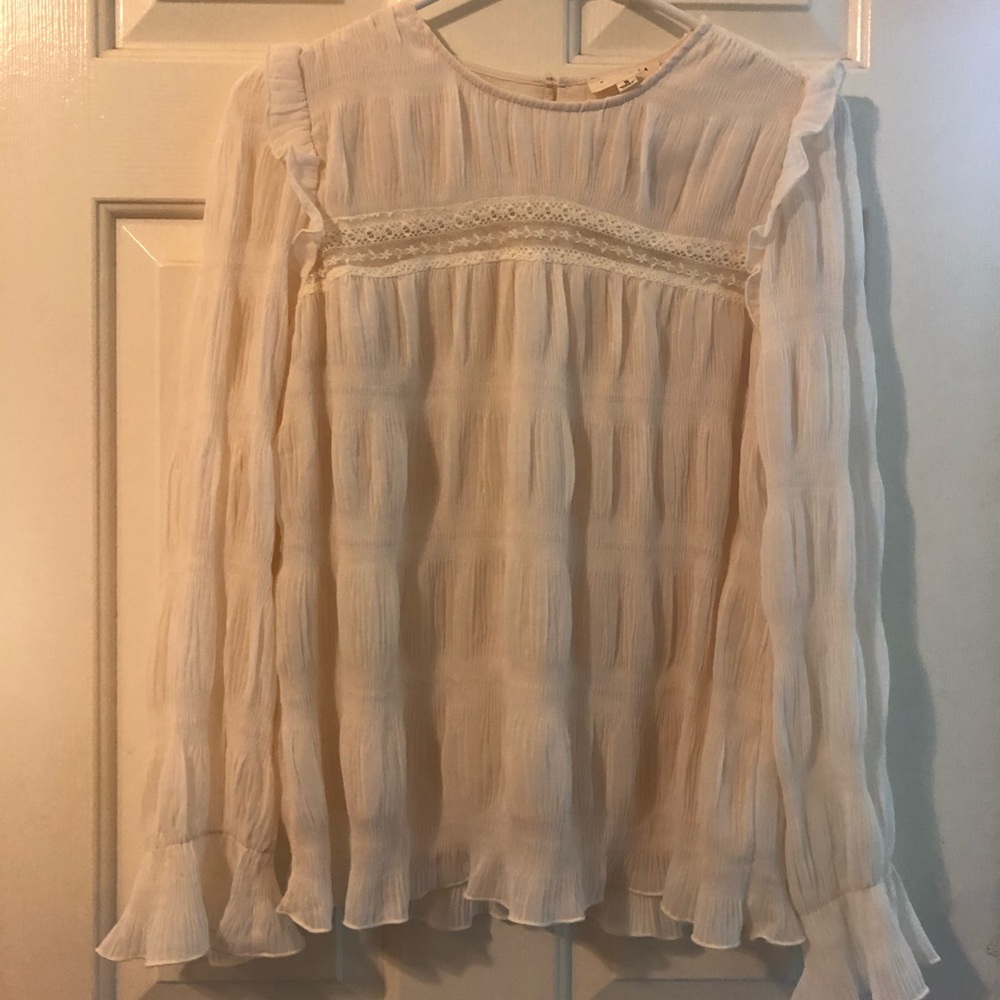 Cream Ruffled Blouse